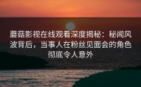 蘑菇影视在线观看深度揭秘：秘闻风波背后，当事人在粉丝见面会的角色彻底令人意外