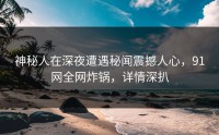 神秘人在深夜遭遇秘闻震撼人心，91网全网炸锅，详情深扒