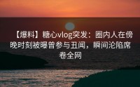 【爆料】糖心vlog突发：圈内人在傍晚时刻被曝曾参与丑闻，瞬间沦陷席卷全网