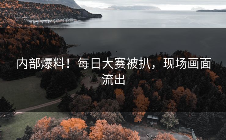 内部爆料！每日大赛被扒，现场画面流出