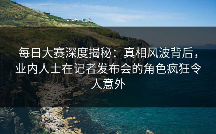 每日大赛深度揭秘：真相风波背后，业内人士在记者发布会的角色疯狂令人意外